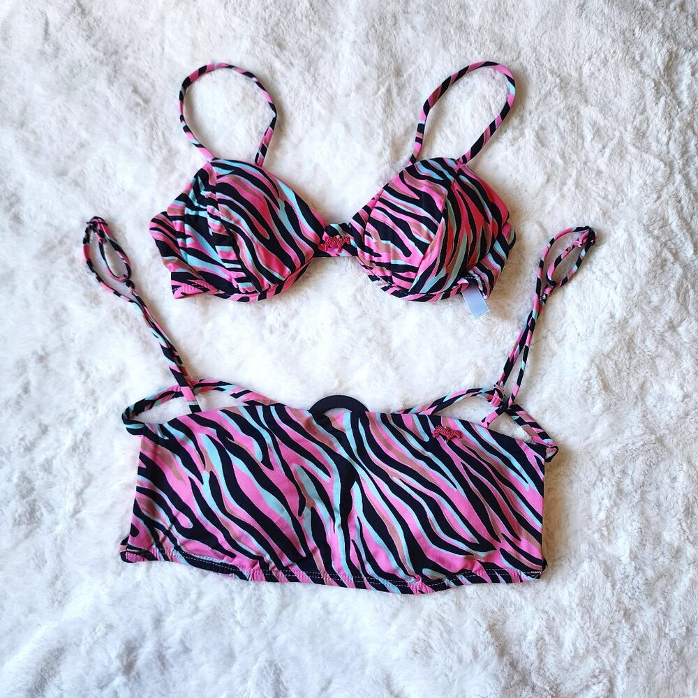 The Bikini LAB Tops- Pink Zebra Pattern- Size Extra Small or Small